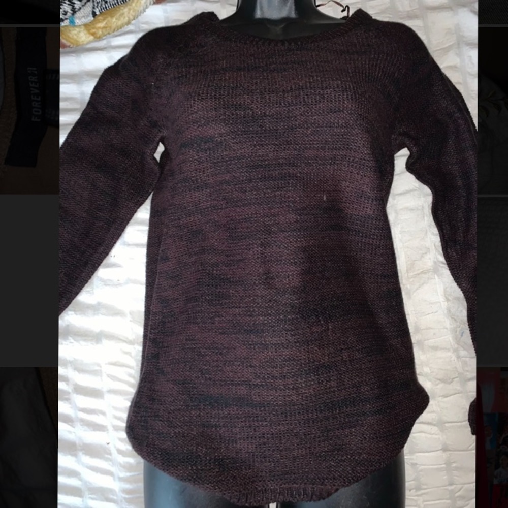 Knit chocolate marled sweater